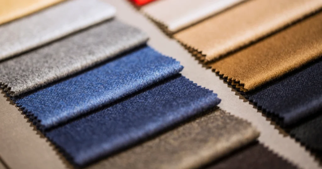 Choosing the right color in tailor shop for suit