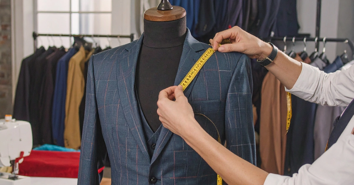 tailor measuring a suit